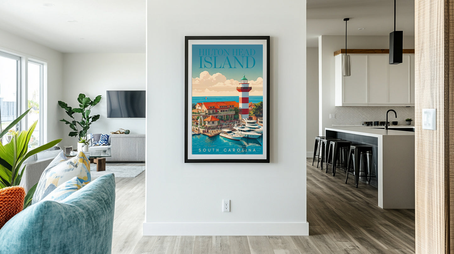 Hilton Head Island Harbour Town Digital Art Print