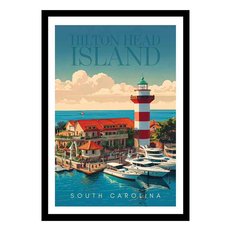 Hilton Head Island Harbour Town Digital Art Print