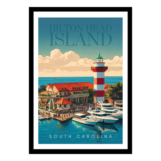 Hilton Head Island Harbour Town Digital Art Print