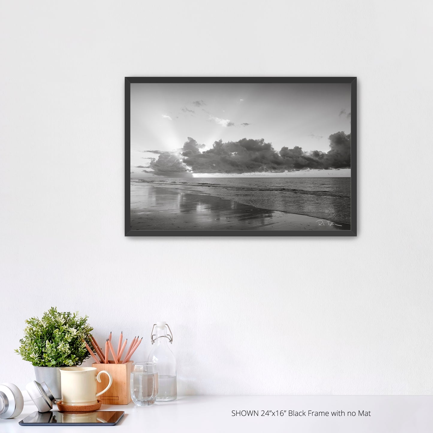 Beach Sunrise - Black & White